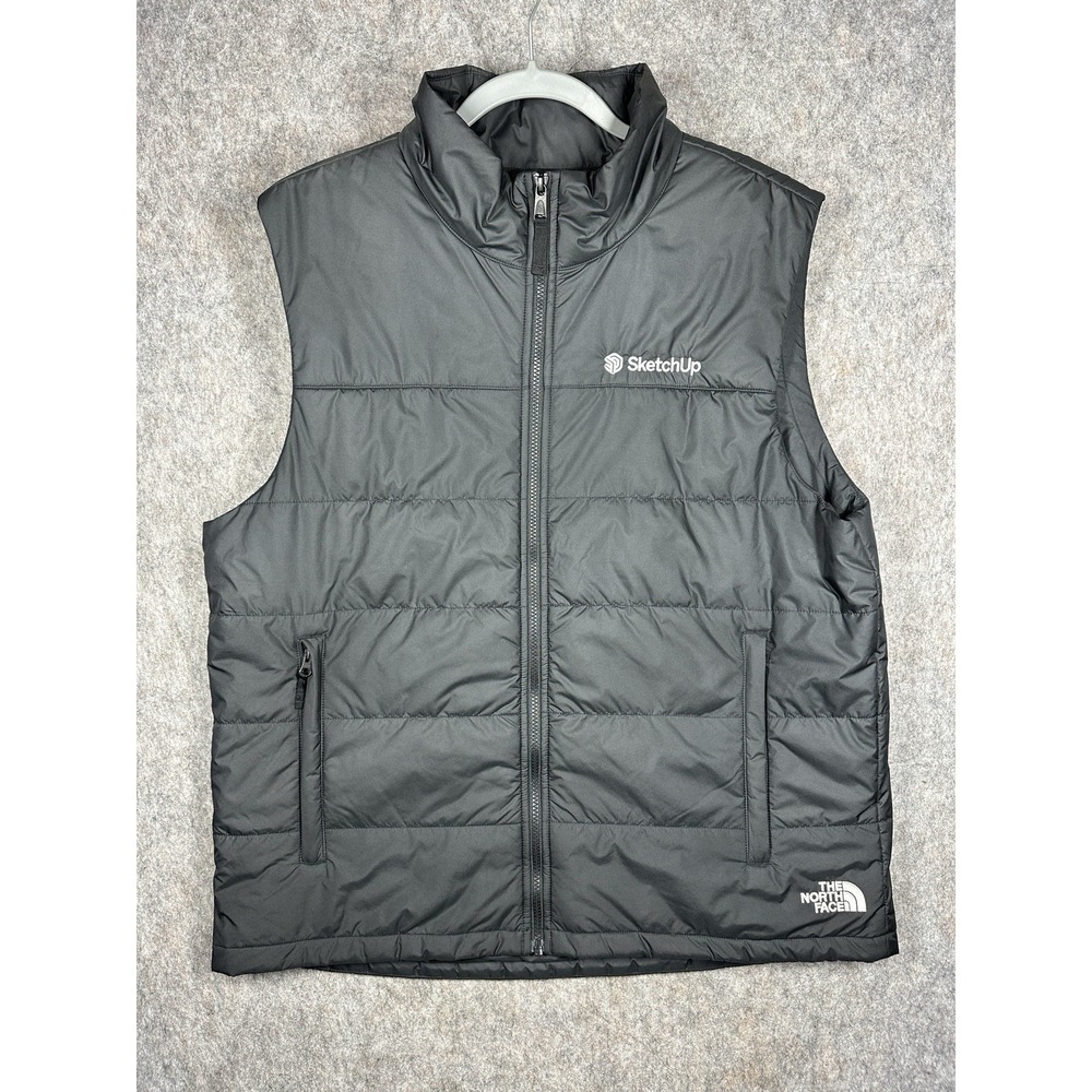 The North Face XL Puffer Vest Black SketchUp Trimble Logo Full Zip